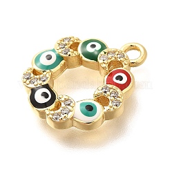 Pendentifs avec zircon cubiques à micro-pavés en laiton&nbsp;KK-U048-11G