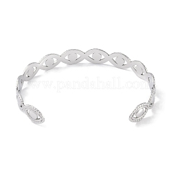 Bracelets manchettes ouverts à œil creux en acier inoxydable 304 anti-ternissement pour femmes&nbsp;BJEW-C071-11P