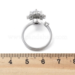 Drehbare offene Manschettenringe mit Sonnenblumenmotiv für Damen&nbsp;RJEW-S402-13P