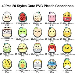 40 Stück 20 Stile niedliche PVC-Kunststoff-Cabochons&nbsp;KY-CJ0001-66