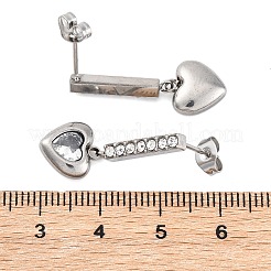 Ohrstecker aus 304 Edelstahl mit Strass-Herzen&nbsp;EJEW-Q386-03P