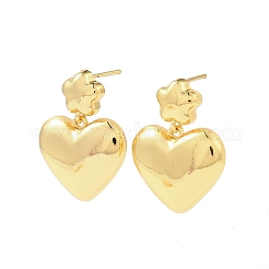 Boucles d'oreilles pendantes en laiton en forme de cœur et d'étoile&nbsp;EJEW-F389-17G
