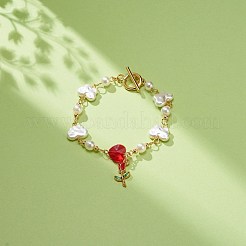 Bracciale in lega smaltata con rosa della vita&nbsp;BJEW-JB08671