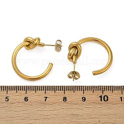 Pendientes de botón con nudo de acero inoxidable 304&nbsp;LS-EJEW-S272-04G