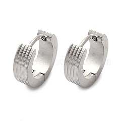 Pendientes de aro de acero inoxidable 304 con efecto pulido&nbsp;EJEW-M001-40C-P