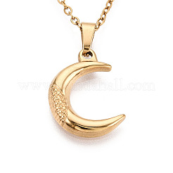 Collane con ciondolo in acciaio inossidabile 304&nbsp;NJEW-T018-41G
