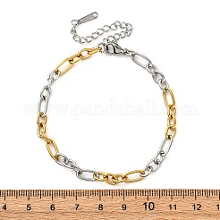 Bracelets à chaînes figaro en acier inoxydable 304&nbsp;BJEW-K284-03D-GP