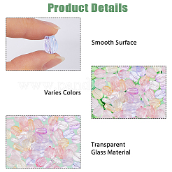 8 Beutel transparente Glasperlen in 8 Farben&nbsp;GLAA-HS0001-24