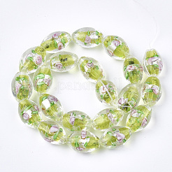 Argento fatti a mano in vetro murano lamina perline&nbsp;LAMP-Q030-02M