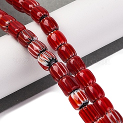 Hebras de cuentas de chevron hechas a mano con lampwork&nbsp;X-LAMP-K041-01B-09