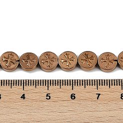Brins de perles d'hématite non magnétiques synthétiques galvanisées&nbsp;G-K375-B02-06