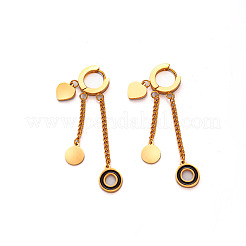Pendientes colgantes de aro esmaltados de acero inoxidable 304&nbsp;WG4B254-01