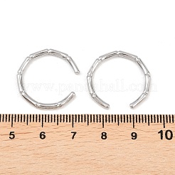 Anello aperto in bambù in acciaio inossidabile 304 antiossidante per donna&nbsp;RJEW-I085-10P