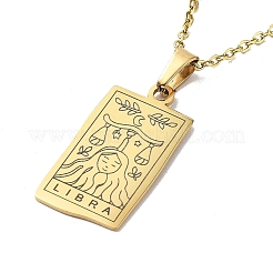 Colliers pendentif rectangle avec douze constellations&nbsp;NJEW-D069-01G-07