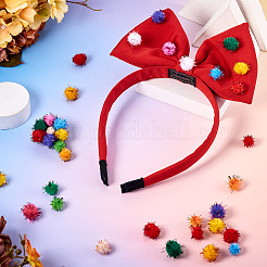 200 Stück 2 Stile handgefertigte DIY-Puppenbastel-Pompon-Garn-Pompon-Bälle&nbsp;AJEW-TA0002-18
