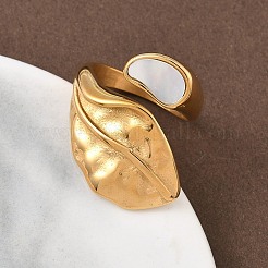 Edelstahl 304 mit Muschelmanschettenringen&nbsp;RJEW-Z118-07G