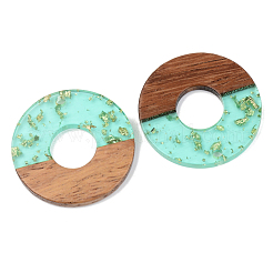 Colgantes de resina transparente y madera de nogal&nbsp;RESI-S389-013A-B02