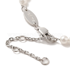 Bracciale con perline in imitazione di perle e strass abs con fermagli in acciaio inossidabile 304&nbsp;BJEW-K237-02P