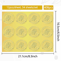 34 Blatt selbstklebende Aufkleber mit Goldfolienprägung&nbsp;DIY-WH0509-018