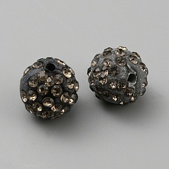 Handgemachte Fimo-Perlen Strass&nbsp;CLAY-WH0011-08M