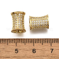 Messing Mikro ebnen Zirkonia European Beads&nbsp;KK-Z100-09G