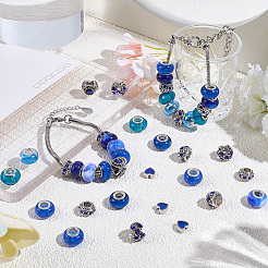 60 Stück 12 Stile Legierung Strass/Emaille European Beads & Harz European Beads Kits&nbsp;DIY-PA0001-06A