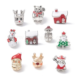 Thème de noël alliage émail perles européennes&nbsp;MPDL-Q213-04P
