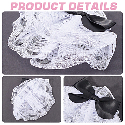 2 Paar 2 Farben Polyester Bowknot Hochzeit Braut Ärmelschoner&nbsp;BJEW-GF0001-20