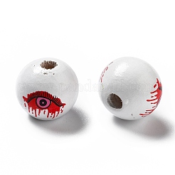 Perline di legno dipinte a spruzzo di halloween&nbsp;WOOD-C002-06