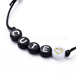Bracciali in cordoncino cerato regolabile in poliestere&nbsp;BJEW-JB05294-04