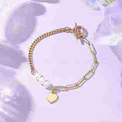 Armbänder aus natürlichen Süßwasser-Zuchtperlen&nbsp;BJEW-JB10191