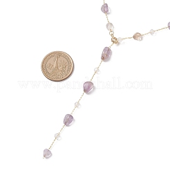 Handgefertigte natürliche Amethyst Perlenketten Ohrring & Halsketten Sets&nbsp;SJEW-JS01342-02
