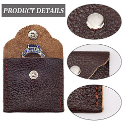 1 quadratische Ring-Aufbewahrungstaschen aus Leder mit Druckknopf&nbsp;ABAG-CL0001-23