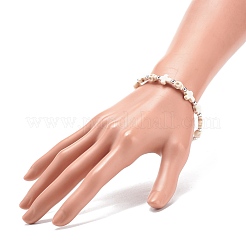 Synthetisches türkisfarbenes (gefärbtes) Stretch-Armband mit Kreuz und Totenkopfperlen&nbsp;BJEW-JB08451-01