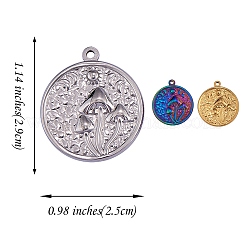 15 pieza de colgantes de acero inoxidable 201 de 3 colores&nbsp;STAS-SZ0002-83