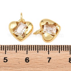 Valentinstag Messing Micro Pave klare Zirkonia Charms&nbsp;KK-H292-52C-G