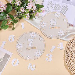 2 busta di biglietti di auguri mensili per neonati in MDF con cartello di annuncio&nbsp;DIY-CA0007-94