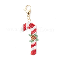 5 ciondolo decorativo con perline di vetro a tema natalizio&nbsp;HJEW-MZ00341