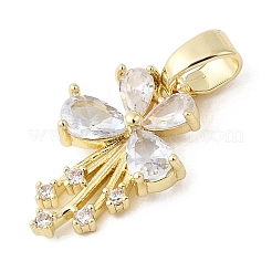 Pendentifs avec zircon cubiques à micro-pavés en laiton&nbsp;KK-C141-09G-06