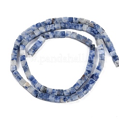 Fili di perle di diaspro macchia blu naturale&nbsp;G-B129-A10-01