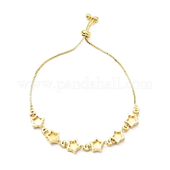 Stern aus klarem Zirkonia und Emaille mit Schieberarmband aus bösen Blickgliedern&nbsp;BJEW-A127-03G