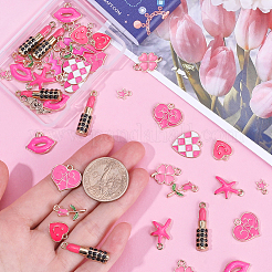 50pcs 10 styles de pendentifs en émail en alliage&nbsp;FIND-SC0010-12