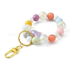 Schlüsselanhänger mit Armbandanhänger aus Kunstharz und Acrylperlen&nbsp;KEYC-JKC00496