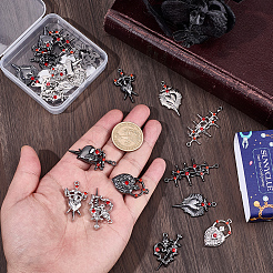 24 stücke 12 stile legierung strass stecker charme&nbsp;FIND-SC0022-21B
