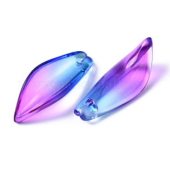 Zweifarbige transparente sprühlackierte Glasanhänger&nbsp;GGLA-S054-015D-02