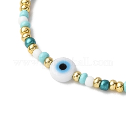 Braccialetti di perline intrecciate in vetro e perline di semi di vetro lavorati a mano contro il malocchio per le donne&nbsp;BJEW-JB12363