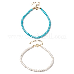 2 braccialetti di perline turchesi sintetici&nbsp;BJEW-JB11417