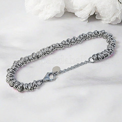 304 Edelstahlring-Perlenarmbänder für Damen&nbsp;WGE0A36-01