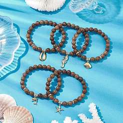 Ozean Thema 304 Edelstahl Charm Armbänder&nbsp;BJEW-JB10516