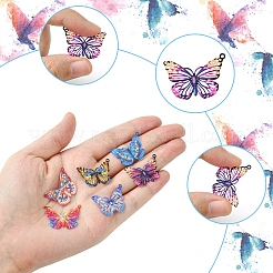 DIY Schmetterling 430 Edelstahl geätzte Metallverzierungen baumelnde Ohrringe Schmuckherstellungssets&nbsp;DIY-FS0007-46